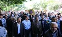 پرسنل مرکز آموزشی درمانی فوق تخصصی قلب وعروق فرشچیان در راهپیمایی روز قدس شرکت نمودند.